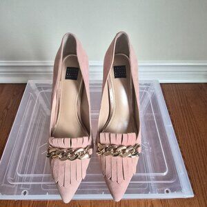 White House Black Market Powder Pink Pumps, Leather, Size 8 1/2, New